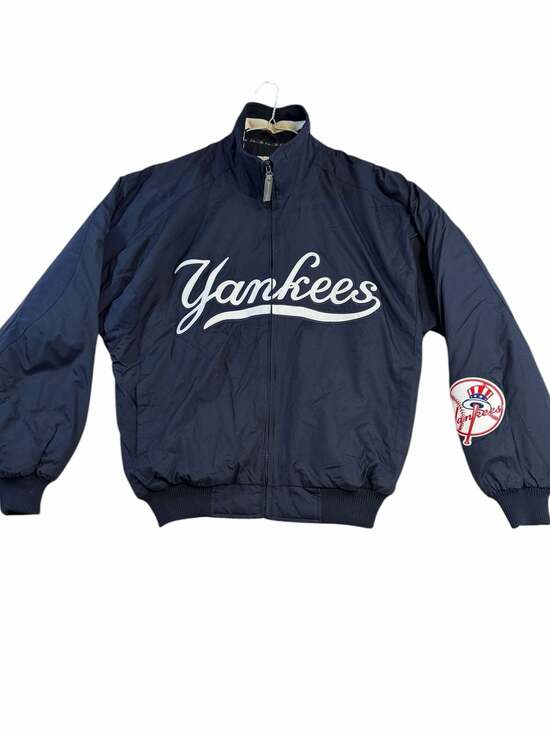Vintage Majestic MLB New York Yankees Navy Full Zip Dugout Jacket Size Medium